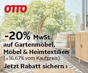 20% MwSt. Rabatt auf Gartenmöbel